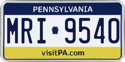 PA license plate MRI9540