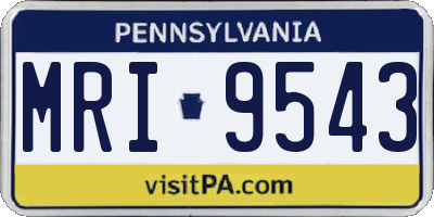 PA license plate MRI9543
