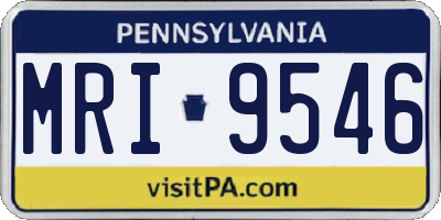 PA license plate MRI9546