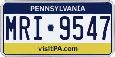 PA license plate MRI9547