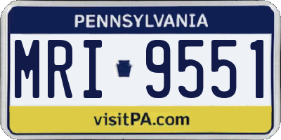 PA license plate MRI9551