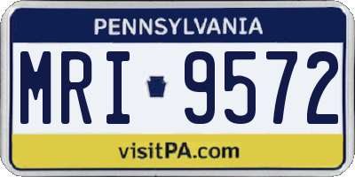 PA license plate MRI9572