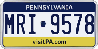 PA license plate MRI9578