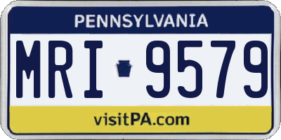 PA license plate MRI9579