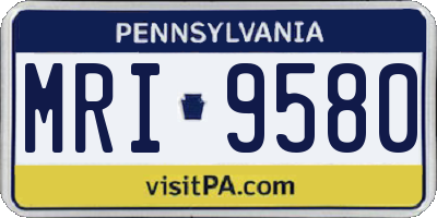 PA license plate MRI9580