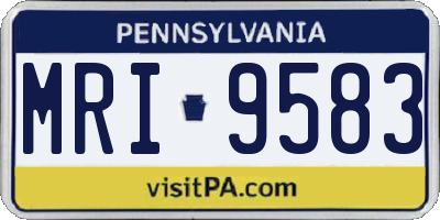 PA license plate MRI9583