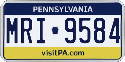 PA license plate MRI9584