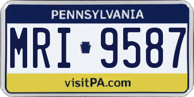 PA license plate MRI9587
