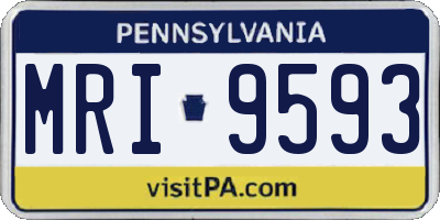 PA license plate MRI9593