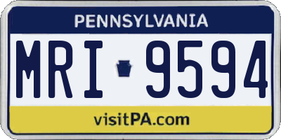 PA license plate MRI9594
