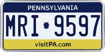 PA license plate MRI9597