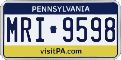 PA license plate MRI9598