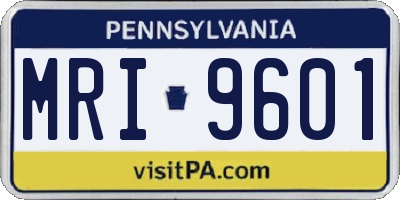 PA license plate MRI9601