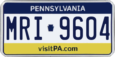 PA license plate MRI9604