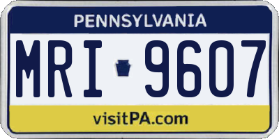 PA license plate MRI9607