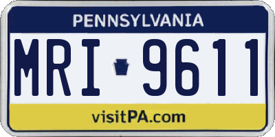 PA license plate MRI9611