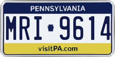 PA license plate MRI9614