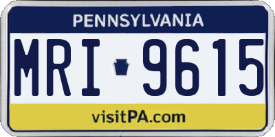 PA license plate MRI9615