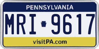 PA license plate MRI9617