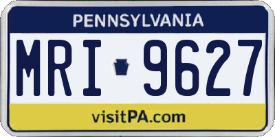 PA license plate MRI9627