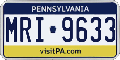 PA license plate MRI9633