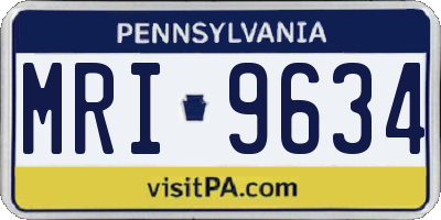 PA license plate MRI9634
