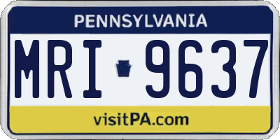 PA license plate MRI9637