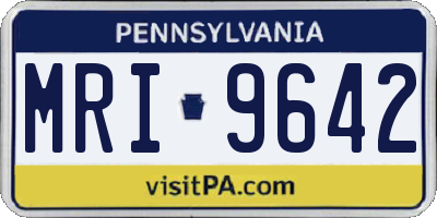 PA license plate MRI9642