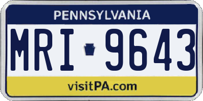 PA license plate MRI9643