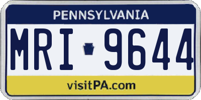 PA license plate MRI9644