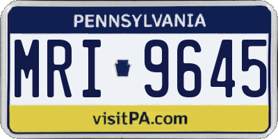 PA license plate MRI9645