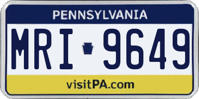 PA license plate MRI9649