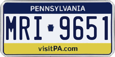 PA license plate MRI9651
