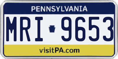 PA license plate MRI9653