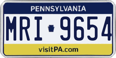 PA license plate MRI9654