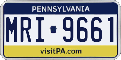 PA license plate MRI9661