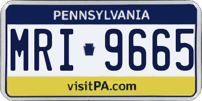 PA license plate MRI9665