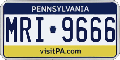 PA license plate MRI9666