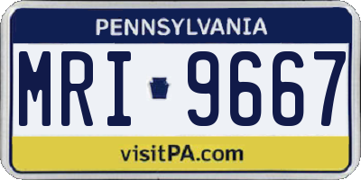 PA license plate MRI9667
