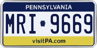 PA license plate MRI9669