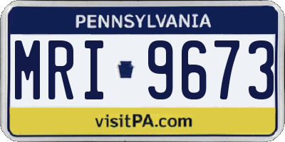 PA license plate MRI9673