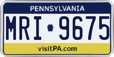 PA license plate MRI9675