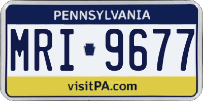 PA license plate MRI9677