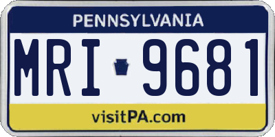 PA license plate MRI9681