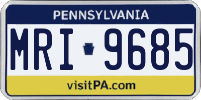 PA license plate MRI9685