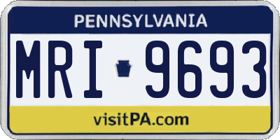 PA license plate MRI9693