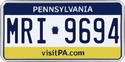 PA license plate MRI9694
