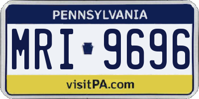 PA license plate MRI9696