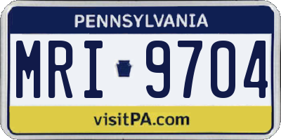 PA license plate MRI9704