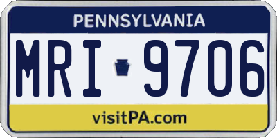 PA license plate MRI9706